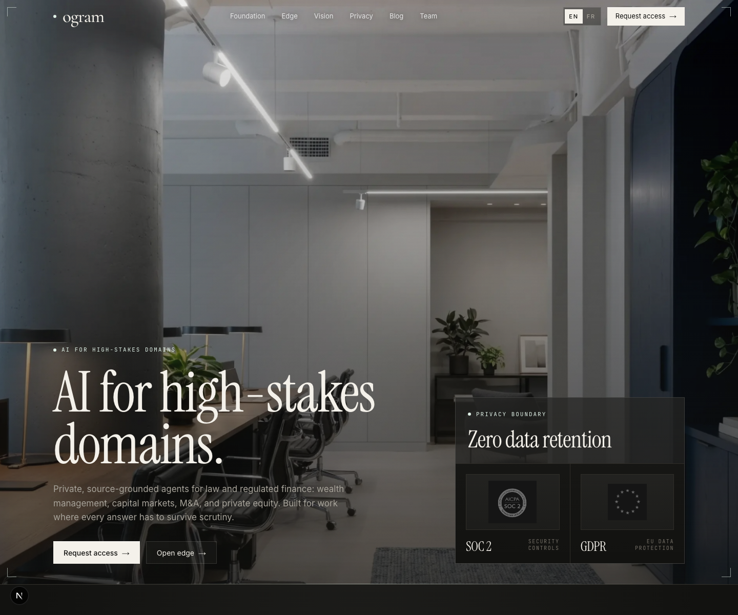 Foundation and Edge landing page capture